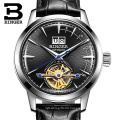 Binger 10009 Business Retro Leather Wristwatch Men Automatic Mechanical Watch Tourbillon Sport Casual Relojes Hombre